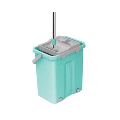 Spot Zero Flat Mop With Bucket Green/Grey/Silver Spot Zero Flat Mop With Bucket Green/Grey/Silver
