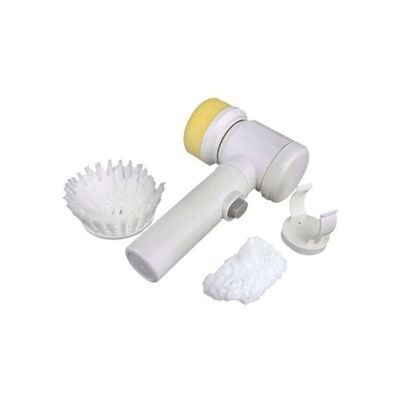 5-In-1 Portable Handheld Electric Cleaning Brush White/Yellow 22.5centimeter