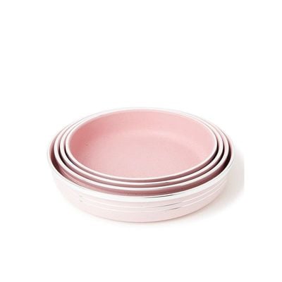 4-Piece Non-stick Bakeware Set Includes Light Pink/Silver