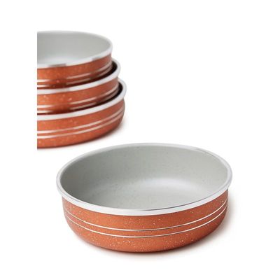 4-Piece Bakeware Pan Set Brown Pan 1 (1x24), Pan 2 (1x26), Pan 3 (1x28), Pan 4 (1x30)cm