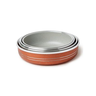 4-Piece Bakeware Pan Set Brown Pan 1 (1x24), Pan 2 (1x26), Pan 3 (1x28), Pan 4 (1x30)cm