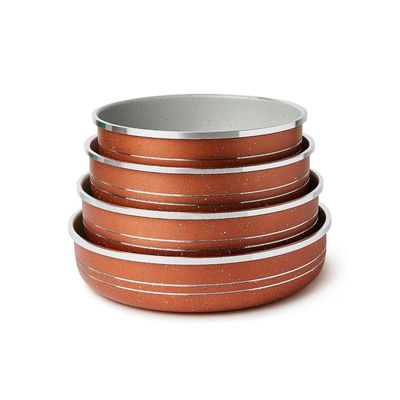 4-Piece Bakeware Pan Set Brown Pan 1 (1x24), Pan 2 (1x26), Pan 3 (1x28), Pan 4 (1x30)cm