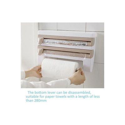 Wall Mounted Multi-Layer Rack White/Brown 15.4x9.4x3.9inch