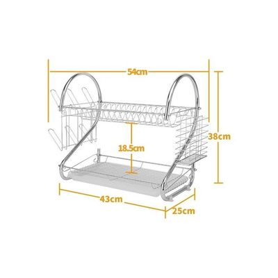 Stainless Steel Kitchen Rack Silver 43x25x38cm