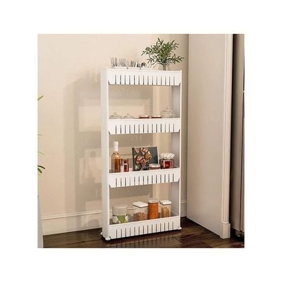 Pantry Rack With 4 Large Storage Baskets White 100x55x12cm