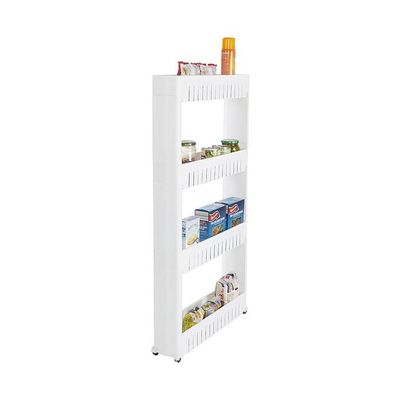 Pantry Rack With 4 Large Storage Baskets White 100x55x12cm