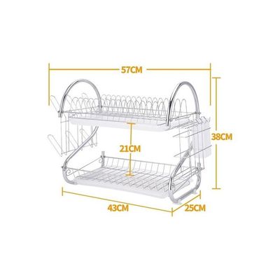 Stainless Steel Kitchen Rack Silver 43x25x38cm