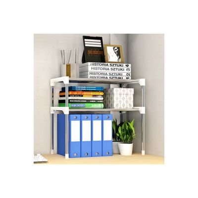 2-Tier Multi Functional Kitchen Storage Shelf Rack Silver 58x28x6centimeter