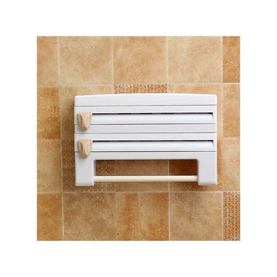 Cling Film Bottle And Towel Rack White/Beige 0.801kg