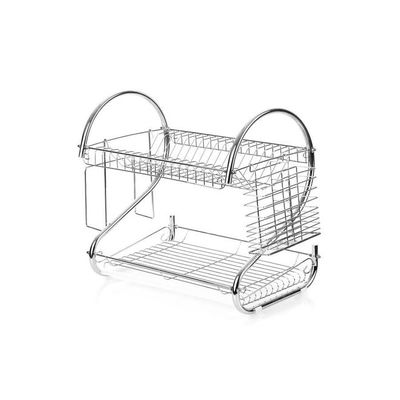 2-Tier Multifunctional Storage Rack Silver 38x21x25centimeter