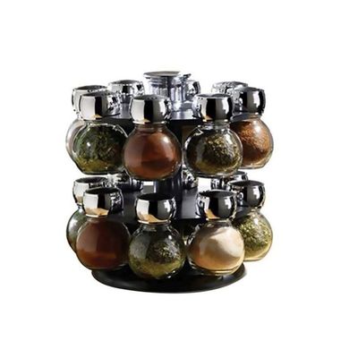 Spice Jar Rack Silver/Black 8.4 x 25.4 x 8.6centimeter