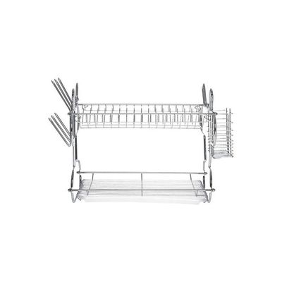 Two Layer Dish Drainer Rack Silver 440x115x310millimeter