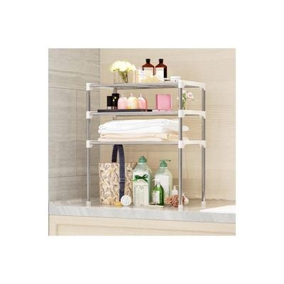 3-Tier Multifunctional Storage Rack Silver 22.4x11.8x25.6inch