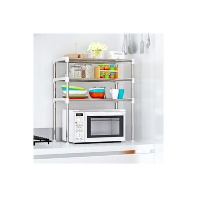 3-Tier Multifunctional Storage Rack Silver 22.4x11.8x25.6inch