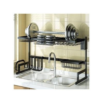 Dish Drying Rack Over The Sink Silver 38.1 x 58.42 x 17.78cm