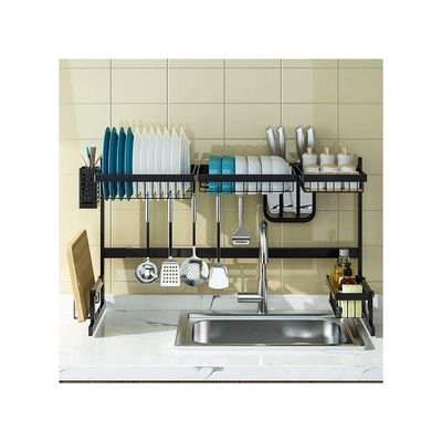 Dish Drying Rack Over The Sink Silver 38.1 x 58.42 x 17.78cm