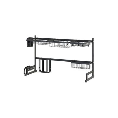 Stainless Steel Dish Drainer Rack Black 65x32x52cm