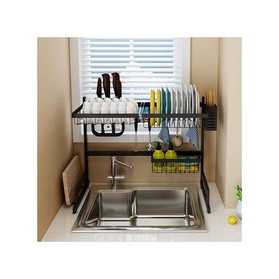 Over The Sink Dish Drainer Drying Rack Black
