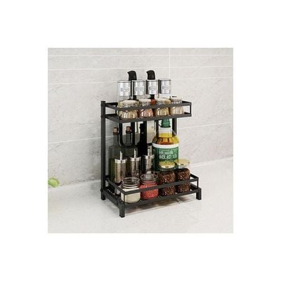 Kitchen 2-Tier Organizer Rack Black 34x41x21cm