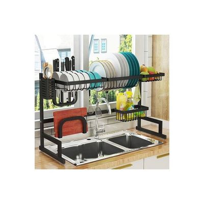 Dish Drying Rack Over Sink Black 85cm