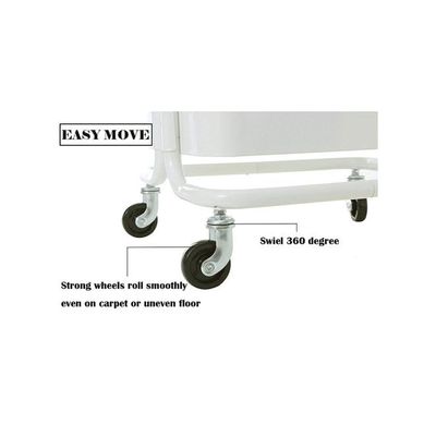 3-Tier Multipurpose Utility Rolling Cart With Handle White 33.5x17.5x14.5inch