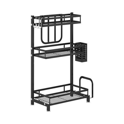 3 Layerd Stainless Steel Kitchen Storage Rack Black 31x23x60.5cm