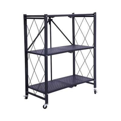 2-Tier Rack Black 122x9x39cm