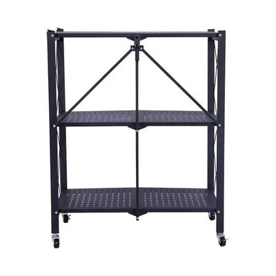 2-Tier Rack Black 122x9x39cm