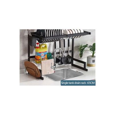 Multi Layer Kitchen Sink Drain Board Rack Black 34x85x89cm