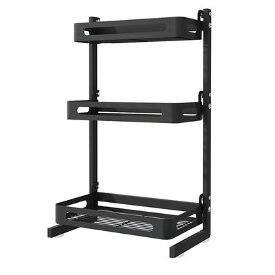 3-Tier Kitchen Utility Space Saving Home Storage Organizer Black 31cm