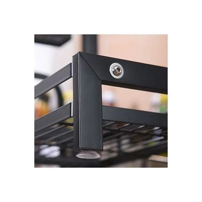 3 Layer Stainless Steel Spice Rack Organizer Black 60x20x33cm