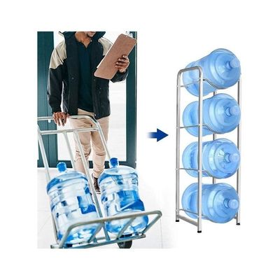 4 Tier Water Bottle Storage Rack Silver 108cm