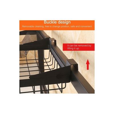 Stainless Steel Kitchen Rack Black 82cm