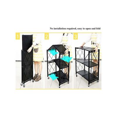 Kitchen Metal Storage Rack Black 72x37x87.5cm