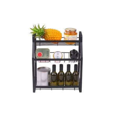 3-Tier Spice Storage Rack Organizer Black