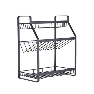 3-Tier Spice Storage Rack Organizer Black