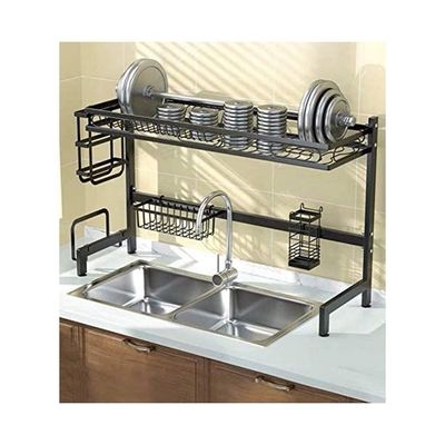 Stainless Steel Dish Rack Black 85x28x55cm