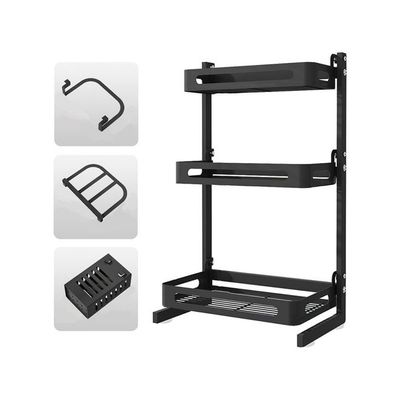 3-Tier Countertop Spice Rack Black 61x37.7x23.4cm