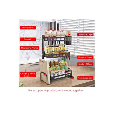 3-Tier Countertop Spice Rack Black 61x37.7x23.4cm