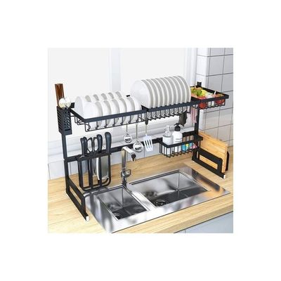 Stainless Steel Dish Drying Rack Black 85x32x52cm