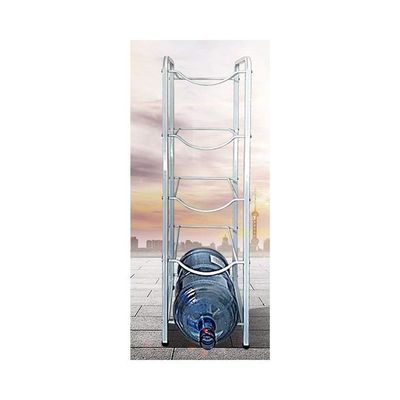 5-Rack Water Gallon Storage Rack Silver 160cm