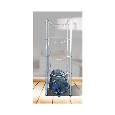 5-Rack Water Gallon Storage Rack Silver 160cm