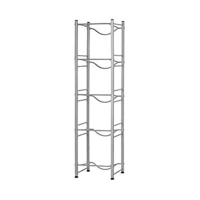 5-Tier Water Bottle Storage Rack Silver 135cm