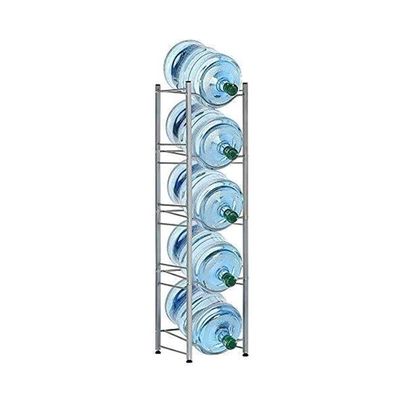 5-Tier Water Bottle Storage Rack Silver 135cm