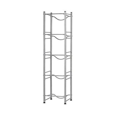 5-Tier Water Bottle Storage Rack Silver 135cm