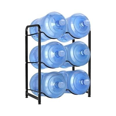 6-Compartment Metal Water Bottle Stand black 79 x 63.5cm