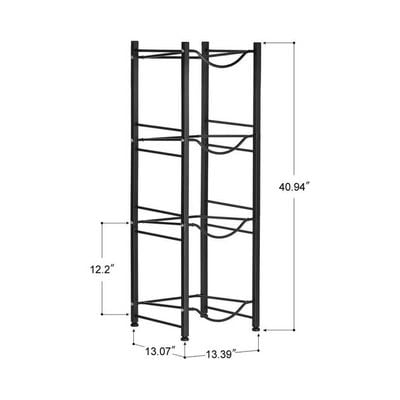 4-Tier Water Jug Holder Rack Black 13.39x40.94x13.07inch