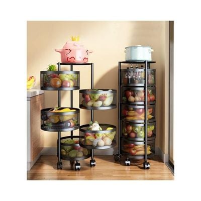 Rotating Storage Rack Basket Black 90*34*34 cm