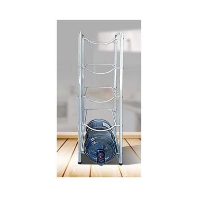 5 Tier Water Bottle Storage Rack Silver 28x50inch