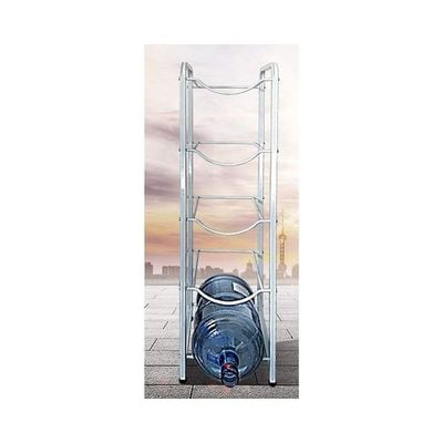 5 Tier Water Bottle Storage Rack Silver 28x50inch